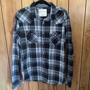 Aéropostale XL black, grey and blue button down